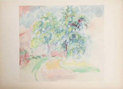 Pierre-Auguste Renoir (After) - Le Chemin Tourant: Artist: Pierre-Auguste Renoir (After) Title: Le Chemin Tourant Year: 1948 Dimensions: 6.5in. by 10.5in. Edition: 55 from the edition of 250 reserved for Shoman Art Company of