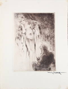 Louis Icart - Untitled from "Les Amours de Psyche de: Artist: Louis IcartTitle: Untitled from "Les Amours de Psyche de Cupidon"Year: 1949Dimensions: 12 1/2in. by 9 3/4in.Edition: From the rare limited edition of 50Publisher: Editions de la CiteSuite: