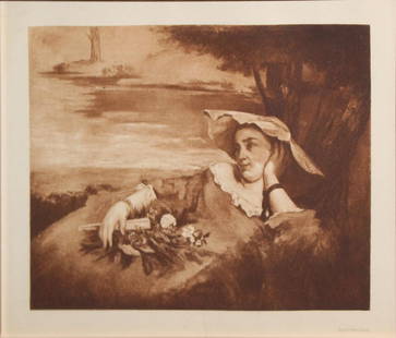 Gustave Courbet - Ende Pour une des Demoiselles des: Artist: Gustave CourbetTitle: Ende Pour une des Demoiselles des Bords de la SeineYear: 1918Dimensions: 22in. by 26in.Edition: From the rare limited edition of 100Publisher: Bernheim-JeuneMedium: