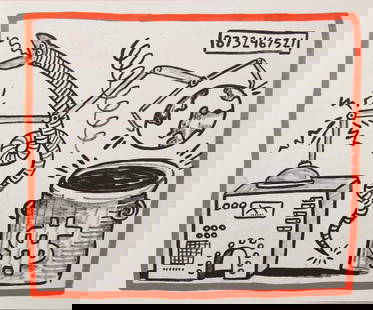 Keith Haring - Untitled: Artist: Keith Haring Title: Untitled Year: 1990 Dimensions: 8.75in. by 10.25in. Edition: From the rare limited edition of 500 Publisher: Bebert Publishing House Su