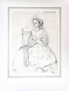 Edgar Degas (After) - Portrait de Madame Julie Burlin: Artist: Edgar Degas (After) Title: Portrait de Madame Julie Burlin Year: 1863 Dimensions: 16in. by 20in. Edition: 70 From the rare limited edition of 250 Publisher: