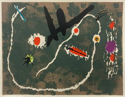 Joan Miro - Le Lezard aux Plumes d'Ord 6: Artist: Joan Miro Title: Le Lezard aux Plumes d'Ord 6 Year: 1971 Dimensions: 16 x 21 in. Edition: From the limited edition of 150 Publisher: Louis Broder