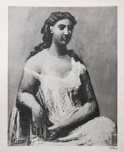 Pablo Picasso - La femme en blanc: Artist: Pablo PicassoTitle: La femme en blancDimensions: 8.5in. by 11in.Edition: From the rare limited edition Suite: Pablo Picasso by Eugenio D'OrsMedium: Lithograph on paperCondition: