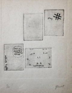 George Brecht - Untitled: Artist: George BrechtTitle: UntitledYear: 1962Dimensions: 10in. by 7.5in.Edition: 8 From the rare limitted edition of 60Publisher: Galleria Schwartz Milan ItalySuite: International Avant-Garde Vol. 5