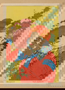 Paul Jacoulet - jaliut and La Cruche: Mongolie: Artist: Paul JacouletTitle: jaliut and La Cruche: MongolieDimensions: 6 1/4 x 4 3/8 in.Medium: Orignal color woodcut on paperCondition: ExcellentSignature Details: Hand signed and stampedNotes: Miles