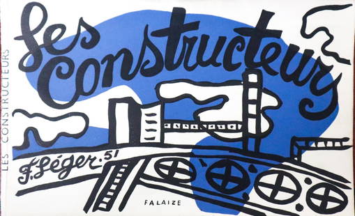 Fernand Leger - Les Constructeurs: Artist: Fernand LegerTitle: Les ConstructeursYear: 1951Dimensions: 5.5in. by 9in.Edition: From the rare limited edition of 250Medium: Original Lithograph in colors on paperCondition: ExcellentComes