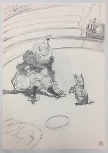 Henri Toulouse-Lautrec - Clownesse et Cochon (1908): Artist: Henri Toulouse-Lautrec Title: Clownesse et Cochon Year: 1908 Dimensions: 17in. by 12 3/8in. Edition: From the Rare Limited Edition of 200 Publisher: Lab