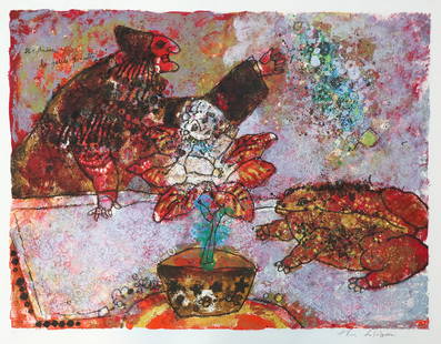 Theo Tobiasse - La Petite Poucette: Artist: Theo Tobiasse Title: La Petite Poucette Year: 1978 Dimensions: 22in. by 30in. Edition: From the rare limited edition of 50 Suite: Un Hommage a H.C. Ande