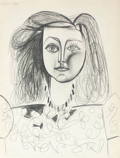 Pablo Picasso - Untitled (Portrait de Francoise Gilot) (After): Artist: Pablo Picasso Title: Untitled (Portrait de Francoise Gilot) Year: 1948 Dimensions: 13 5/8in. by 10 7/16in. Edition: From the Rare Limited Edition Publisher: