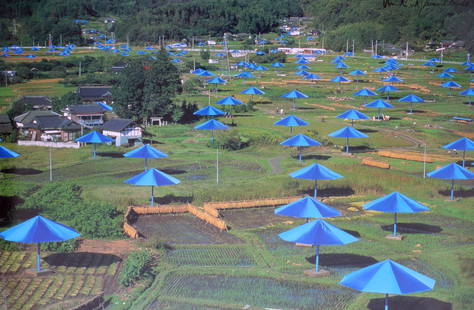 Christo - The Umbrellas, Ibaraki, Japan: Artist: ChristoTitle: The Umbrellas, Ibaraki, JapanYear: 1991Dimensions: 25 x 37 in.Edition: From the rare limited editionMedium: Original offset lithograph on paperCondition: ExcellentSignature