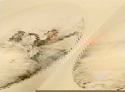 Louis Icart - Motorcar: Artist: Louis IcartTitle: MotorcarYear: 1923Dimensions: 17 1/2 x 24 in.Edition: From the rare limited editionMedium: Original drypoint etching with hand coloring on paperCondition: ExcellentSignature