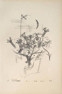 Paul Klee - Untitled V: Artist: Paul Klee Title: Untitled V Year: 1919 Dimensions: 5.25in. by 7.5in. Edition: From the rare limited edition of 200 Publisher: New York Graphic Society N