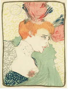 Henri de Toulouse-Lautrec - Mademoiselle Marcelle Lender (Bust of Mademoiselle Marcelle Lender): Artist: Henri de Toulouse-Lautrec Title: Mademoiselle Marcelle Lender (Bust of Mademoiselle Marcelle Lender) Year: 1895 Dimensions: 10 1/2 x 14 in. Edition: Wittrock's fourth