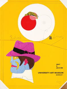 Richard Lindner - University Art Museum Berkeley Signed: Artist: Richard LindnerTitle: University Art Museum Berkeley Signed PosterYear: 1969Dimensions: 24in. by 30.5in.Edition: 176 from the limited ediiton of 200Medium: Original serigraph on