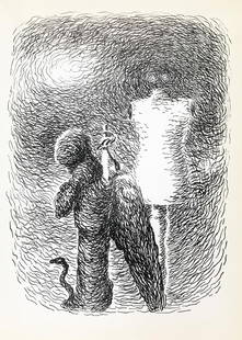 Rene Magritte - Untitled (Mannequin): Artist: Rene MagritteTitle: Untitled (Mannequin)Year: 1948Dimensions: 10in. by 7 3/8in.Edition: From the Rare Limited EditionPublisher: La Boetie EditionsSuite: Les Chants de MaldororMedium: Offset