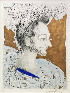 Salvador Dali - Pierre de Ronsard: Artist: Salvador DaliTitle: Pierre de Ronsard Year: 1968Dimensions: 15in. by 11.5in.Weight: 0Edition: From the rare limited edtion of 80Publisher: Paris P. ArgilletSuite: Les Amours de