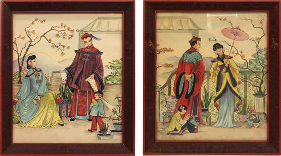 Chinese Print - Pair of Chinese Lithographs in Original Frames: Artist: Chinese PrintTitle: Pair of Chinese Lithographs in Original FramesDimensions: 16 1/4in. by 19 1/4in.Edition: From the Rare Limited EditionPublisher: Goes ChicagoMedium: Two Offset Lithographs