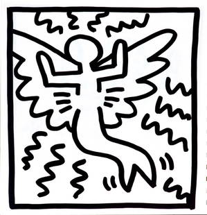 Keith Haring - Untitled (Mermaid Flyer): Artist: Keith HaringTitle: Untitled (Mermaid Flyer)Year: 1982Dimensions: 9in. by 9in.Edition: From the limited edition of 2000Publisher: Tony Shafrazi Gallery New YorkSuite: Keith HaringMedium: