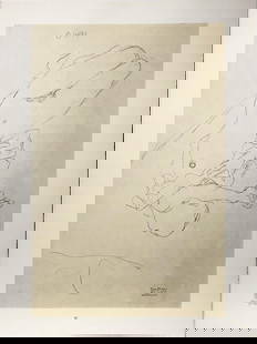 Gustav Klimt (After) - Untitled Study (XXXII): Artist: Gustav Klimt (After)Title: Untitled Study (XXXII)Year: 1980Dimensions: 16in. by 12in.Edition: From the Rare Limited Edition of CCCPublisher: MazzottaSuite: Disegni EroticiMedium: Original