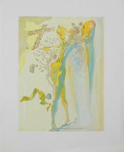 Salvador Dali, from Divine Comedy: Artist: Salvador Dali Year: 1963 Suite: Divine Comedy Year: 1963 Medium: Color woodblock engraving on BFK Rives paper Edition: From the rare limited edition Size: 10 1/4" x 13"  COA p