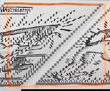 Keith Haring - Untitled: Artist: Keith Haring Title: Untitled Year: 1990 Dimensions: 8.75in. by 10.25in. Edition: From the rare limited edition of 500 Publisher: Bebert Publishing House Su