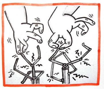 Keith Haring - Untitled: Artist: Keith Haring Title: Untitled Year: 1990 Dimensions: 8.75in. by 10.25in. Edition: From the rare limited edition of 500 Publisher: Bebert Publishing House Su