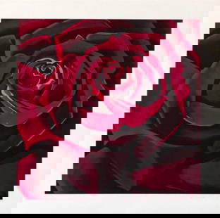 Lowell Nesbitt - Rose: Artist: Lowell Nesbitt Title: Rose Year: 1978 Dimensions: 31in. by 24in. Edition: From the Rare Limited Edition of 175 Medium: Screenprint in Colors on Paper