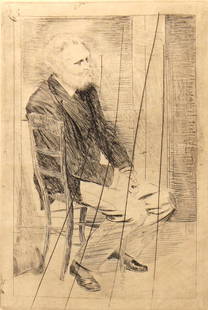 Edgar Degas - Manet Seated Turned to the Right: Artist: Edgar Degas Title: Manet Seated Turned to the Right Year: c. 1920 Dimensions: 11in. by 8in. Edition: From the rare limited edition Suite: Dessins