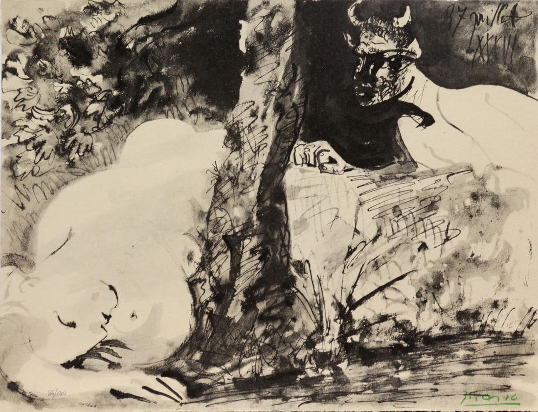 Pablo Picasso, Style Of: Faun Unveiling A Woman (faune