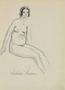Paul-Emile Pissarro - Femme Assise II: Artist: Paul-Emile Pissarro Title: Femme Assise II Year: 12 5/8 Dimensions: 12 5/8in. by 9 1/4in. Edition: Rare one-of-a-kind unique work of art Medium: Origina