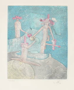Roberto Matta - Sur Matta II: Artist: Roberto Matta Title: Sur Matta II Year: 1970 Dimensions: 11in. by 14in. Edition: From the Rare Limited Edition of 150 Publisher: Editions Pierre Belfond