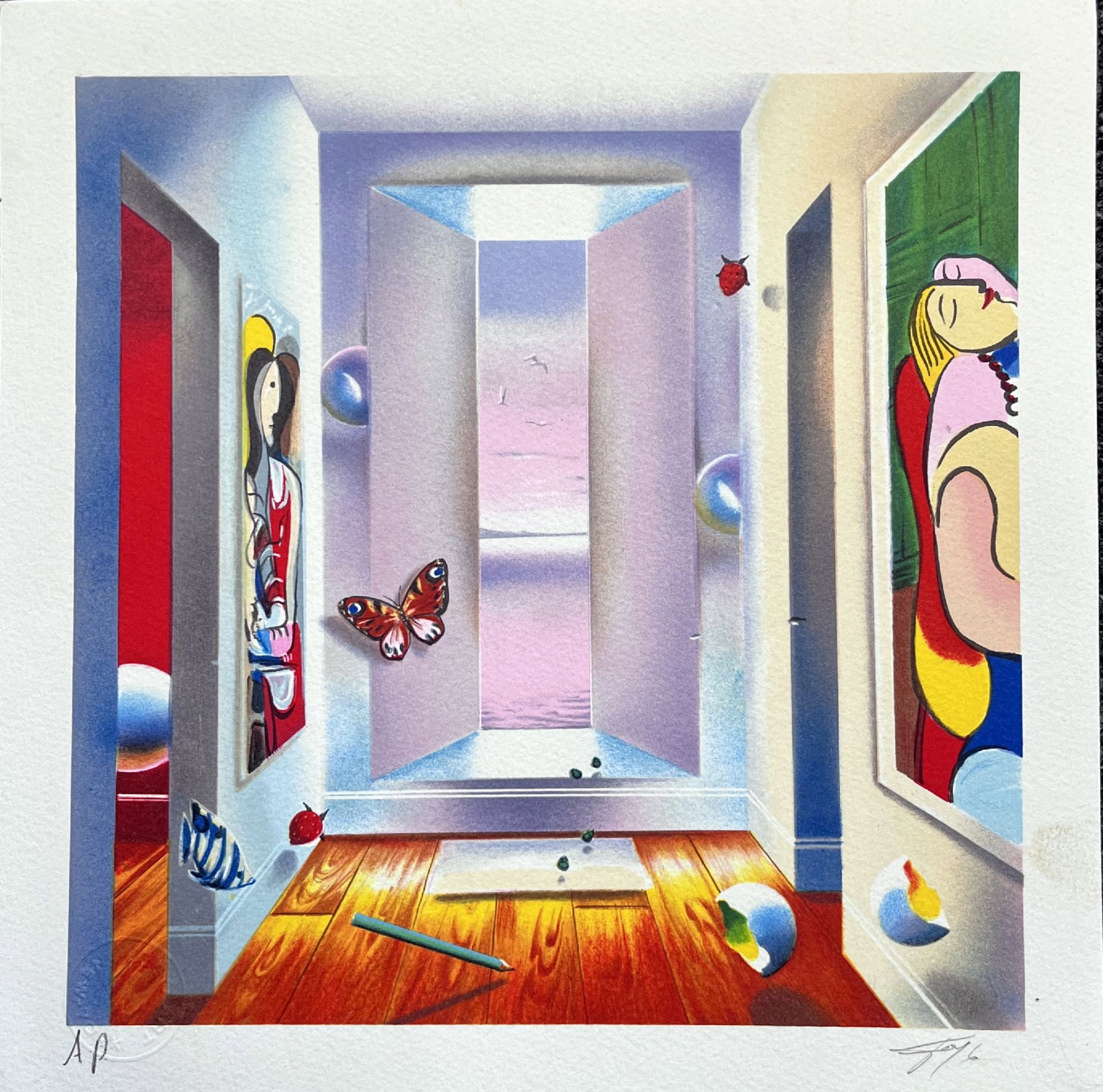 Ferjo - By The Sea II: Artist: Ferjo Title: By The Sea II Dimensions: 11 1/2 x 11 1/2 in. Edition: From the Rare Artist Proof Edition Medium: Original Offset Lithograph on paper Condition: