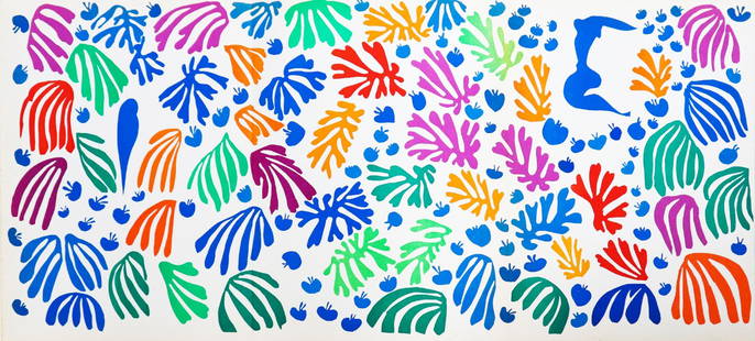 Henri Matisse - La Perruche et la Sirene: Artist: Henri Matisse Title: La Perruche et la Sirene Year: 1952 Dimensions: 14 x 30 3/4 in. Edition: From the rare limited edition Publisher: Teriade, Paris, D
