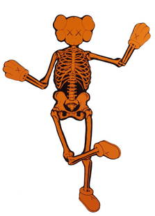 KAWS - Companion Skeleton (Large Orange): Artist: KAWS Title: Companion Skeleton (Large Orange) Year: 2007 Dimensions: 39in. by 10in. Edition: From the Rare Limited Edition Publisher: OriginalFake <