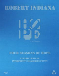 Robert Indiana - Four Seasons of Hope Portfolio Cover: Artist: Robert Indiana Title: Four Seasons of Hope Portfolio Cover (Blue) Year: 2012 Dimensions: 29 1/2in. by 35in. Edition: From the Rare Limited Edition of 125 Su