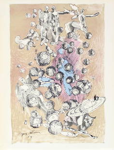 Jacques Villon - Untitled: Artist: Jacques Villon Title: Untitled Year: 1959 Dimensions: 12.25in. by 9.5in. Edition: From the rare limited edition Publisher: Mourlot Paris San Lazzaro