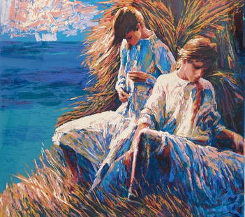 Nicola Simbari - Panarea: Artist: Nicola Simbari Title: Panarea Year: 1980 Dimensions: 52in. by 48in. Edition: From the rare limited edition of 300 Medium: Mounted Serigraph