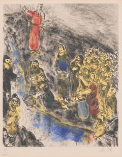 Marc Chagall - Moses Striking Water From The Rock (from The Bible): Artist: Marc Chagall Title: Moses Striking Water From The Rock (from The Bible) Year: 1958 Dimensions: 21 x 15 1/4 in. Edition: 85 from the limited edition of 100 P