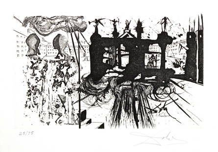 Salvador Dali - The Portico: Artist: Salvador Dali Title: The Portico Year: 1975 Dimensions: 15in. by 11in. Edition: From the limited edition of 75 Publisher: Editorial Subirana Barcelon