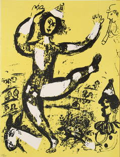Marc Chagall - The Circus: Artist: Marc ChagallTitle: The CircusYear: 1960Dimensions: 12.5in. by 9.5in.Edition: From the rare limited editionPublisher: Andre Sauret Monte CarloSuite: The Lithographs of Chagall Volume IMedium: