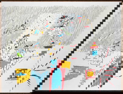 Roberto Matta - Untitled: Artist: Roberto MattaTitle: UntitledYear: 1968Dimensions: 18in. by 24in.Edition: 94 from the rare limited edition of 150Medium: Original lithograph in colorsCondition: ExcellentSignature Details: