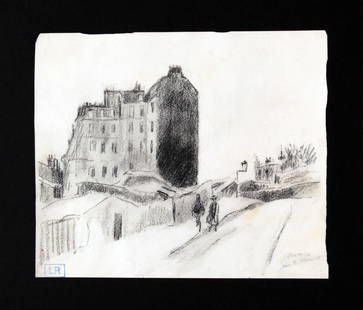 Ludovic-Rodo Pissarro - Untitled Landscape Sketch: Artist: Ludovic-Rodo Pissarro Title: Untitled Landscape Sketch Dimensions: 9in. by 11in. Edition: A unique and original work of art Medium: Original charcoal on paper