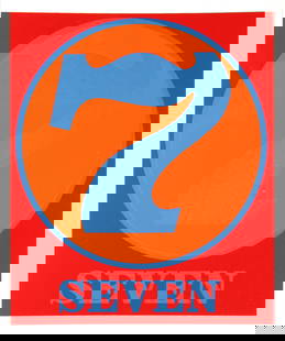 Robert Indiana - Seven: Artist: Robert Indiana Title: Seven Year: 1968 Dimensions: 24 1/2 x 19 1/2 in. Edition: From the limited edition of 275 Suite: Robert Creeley: Numbers <