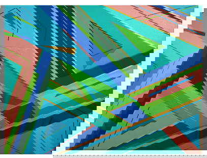 Beth Liez - Geometric Abstraction: Artist: Beth Liez Title: Geometric Abstraction Year: 2022 Dimensions: 12in. by 16in. Edition: Original One-of-a-Kind Painting Medium: Hand painted acrylic on ca