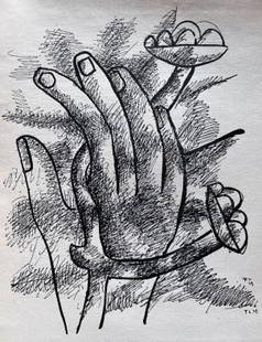 Fernand Leger - Main 1939: Artist: Fernand Leger Title: Main 1939 Year: 1949 Dimensions: 9 1/2in. by 7 1/2in. Edition: From the Rare Limited Edition of 40 Publisher: Trois Collines