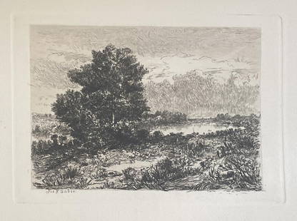 J. F. Sabin - A Long Island Lead: Artist: J. F. Sabin Title: A Long Island Lead Year: 1886 Dimensions: 12 5/16in. by 9 11/16in. Edition: From the rare limited edition Suite: New York Etching Clu