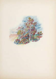 Pierre-Auguste Renoir (After)- L'Arbre Roux: Artist: Pierre-Auguste Renoir (After) Title: L'Arbre Roux Year: 1948 Dimensions: 6.5in. by 10.5in. Edition: 55 from the edition of 250 reserved for Shoman Art Company of Long