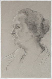 Georges Henri Manzana Pissarro - Untitled (Woman in: Artist: Georges Henri Manzana Pissarro Title: Untitled (Woman in Profile) Dimensions: 12 1/2in. by 19in. Edition: Unique Rare One of a Kind Artwork Medium: Original Charcoal a