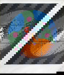 Erte - Winter Flowers: Artist: ErteTitle: Winter FlowersYear: 1983Dimensions: 33in. by 28in.Edition: From the rare limited edition of 300Medium: Original serigraph on paperCondition: ExcellentSignature Details: Hand signed
