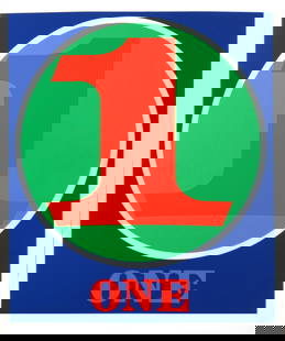 Robert Indiana - One: Artist: Robert Indiana Title: One Year: 1968 Dimensions: 10in. by 8.25in. Edition: From the limited edition of 2500 Publisher: Edition Domberger Stuttgart <
